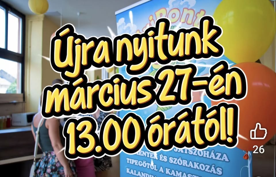 újranyitunk 2026.03.27.